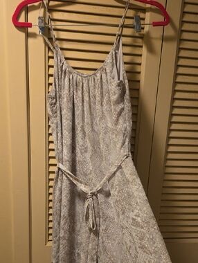 Gianni Bini Snake-Print Jumpsuit in Soft Taupe and Cream